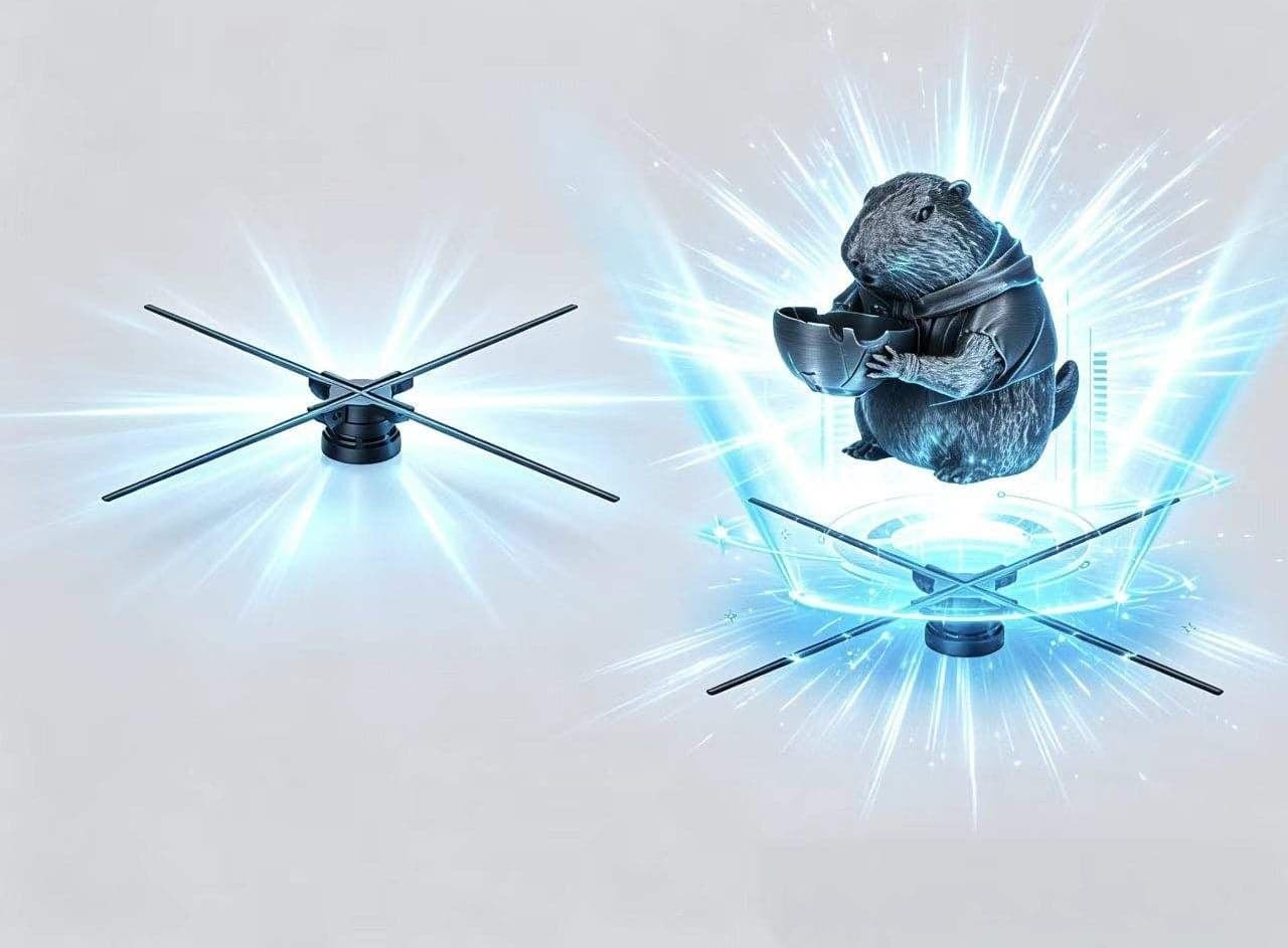 Holographic LED Indoor Education Advertising Fan 65 cm 1024 LED 8G