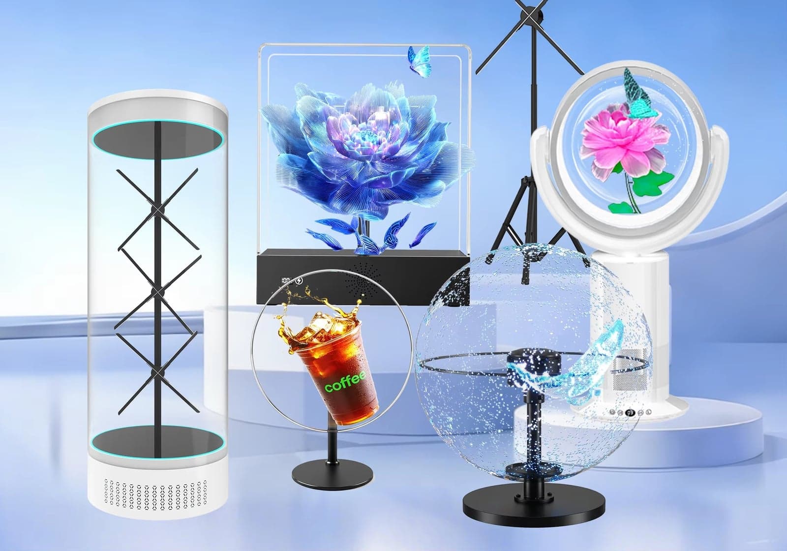 45cm Ultra High Definition Holographic Advertising Fan Audio System for Indoor Storefront Digital Signage Window