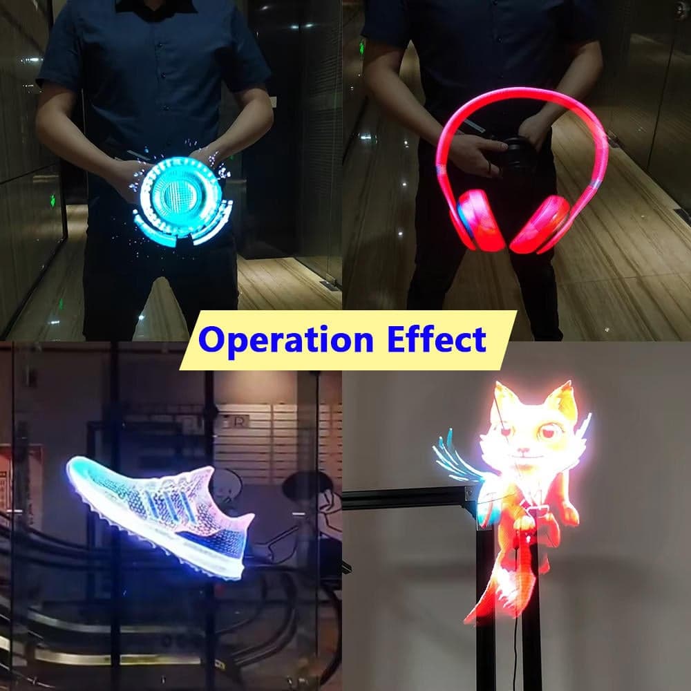 Ultra Thin 3D Holographic Fan Screen Smart Control Business Promotion