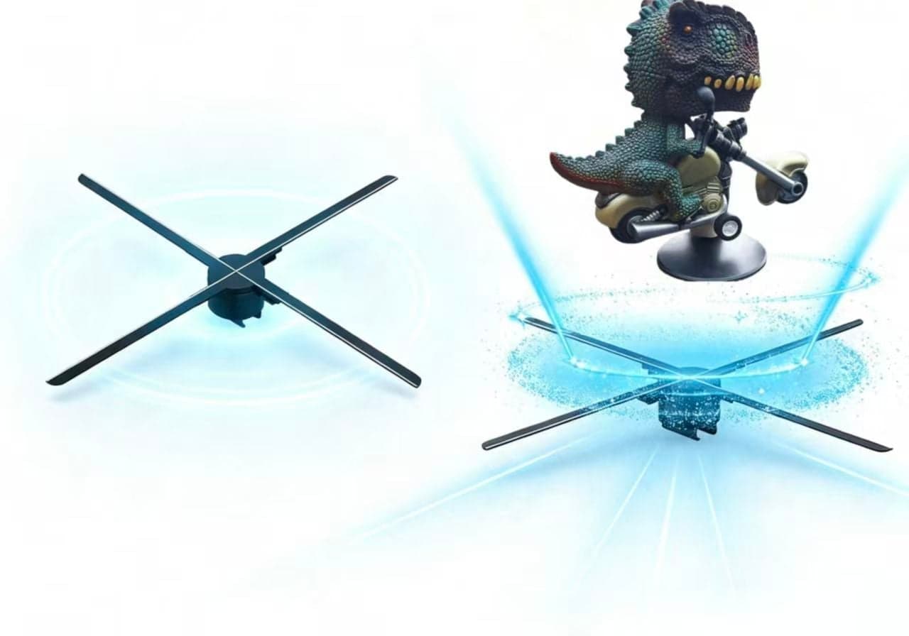 100cm 1600 LED 3D Holographic Projector Fan Big Size 3D LED Fan Transparent Led Display Screen Advertising Equipment