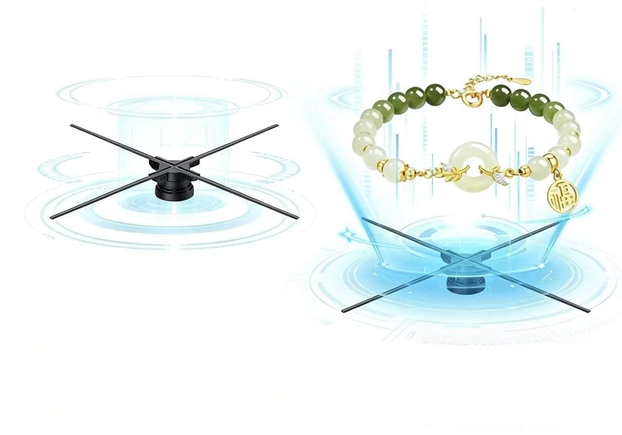 45cm 3D Holographic Fan Display with Built-in Audio System for Indoor Business Advertising Public Signage Education Use