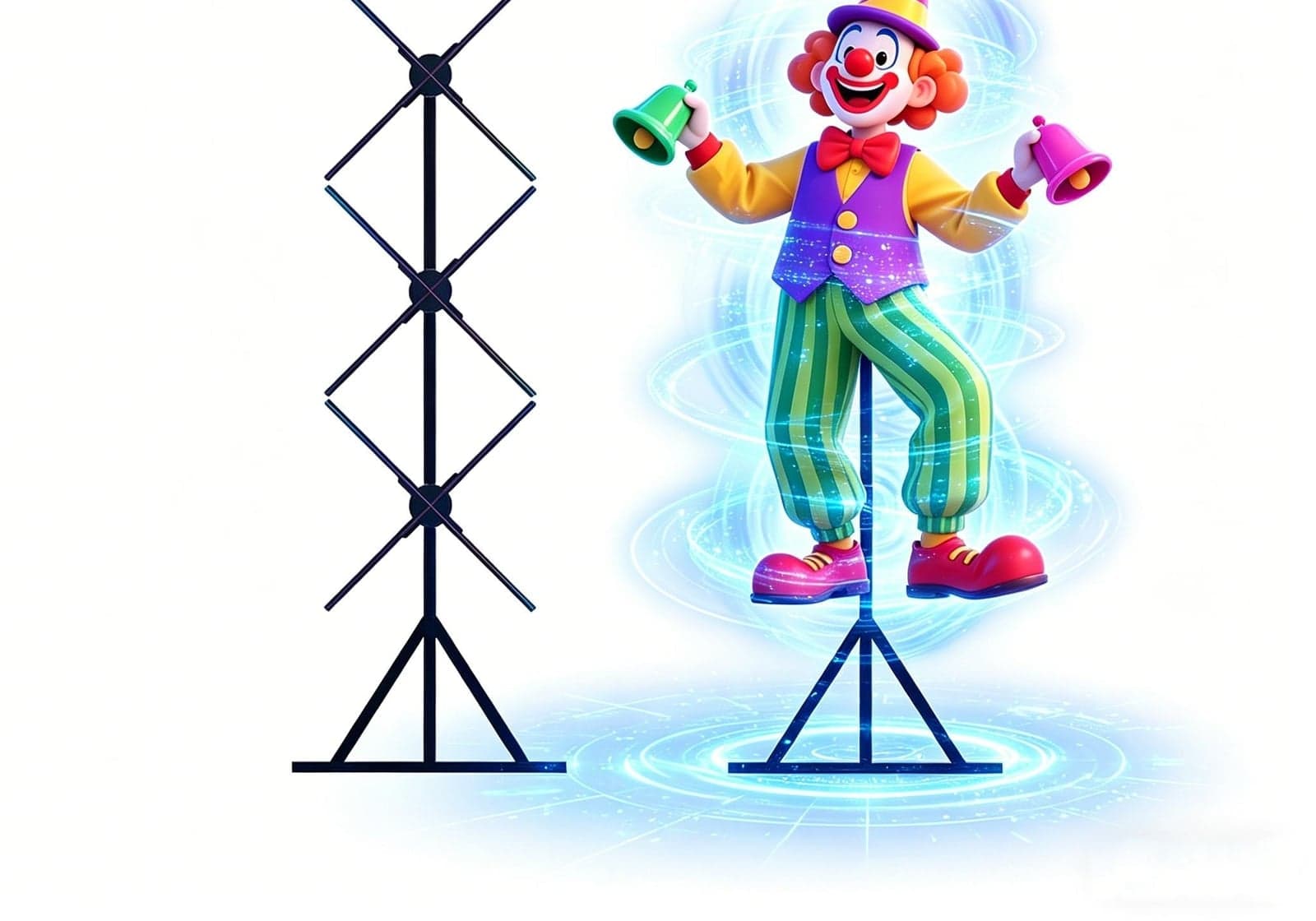 65cm 1*3 3D Holographic LED Light Machine Naked Eye 1280 LEDs Display Splicing 3D Hologram Fan Remote Education