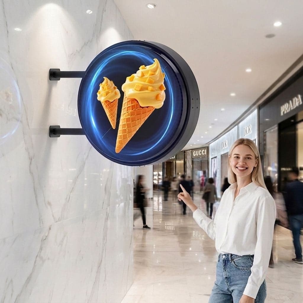 LED Hologram Fan Advertising Light Box Double Sided Display Screen