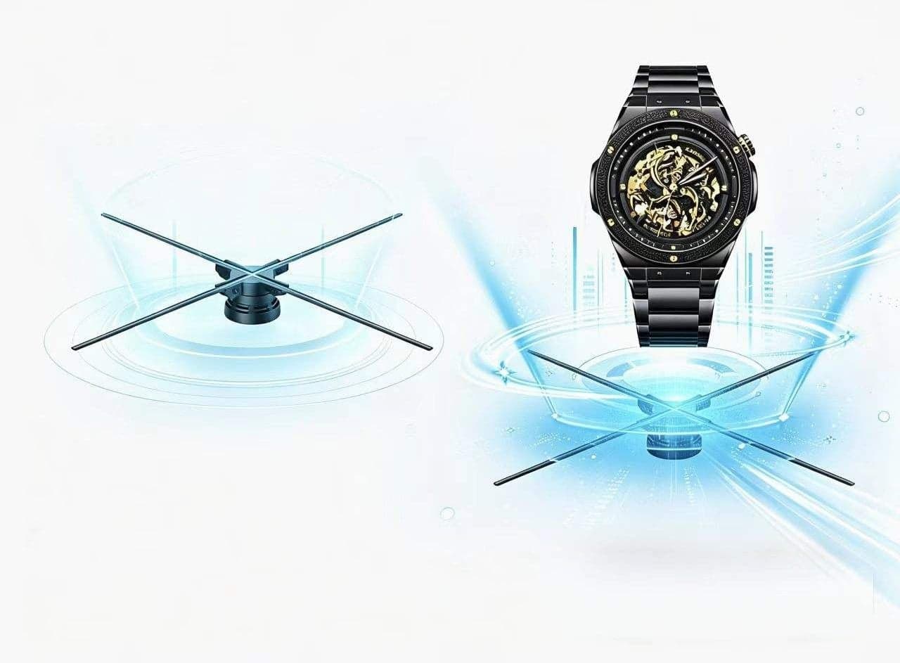 56 cm 1104 LED Logo Light 3D HD Hologram Fan Projector for Advertising