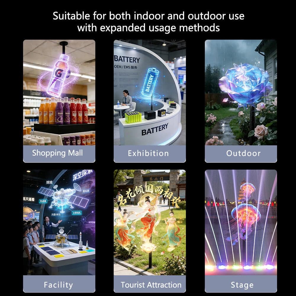 Smart 3D Holographic Fan Display 6.5ft Air Projector APP+Remote
