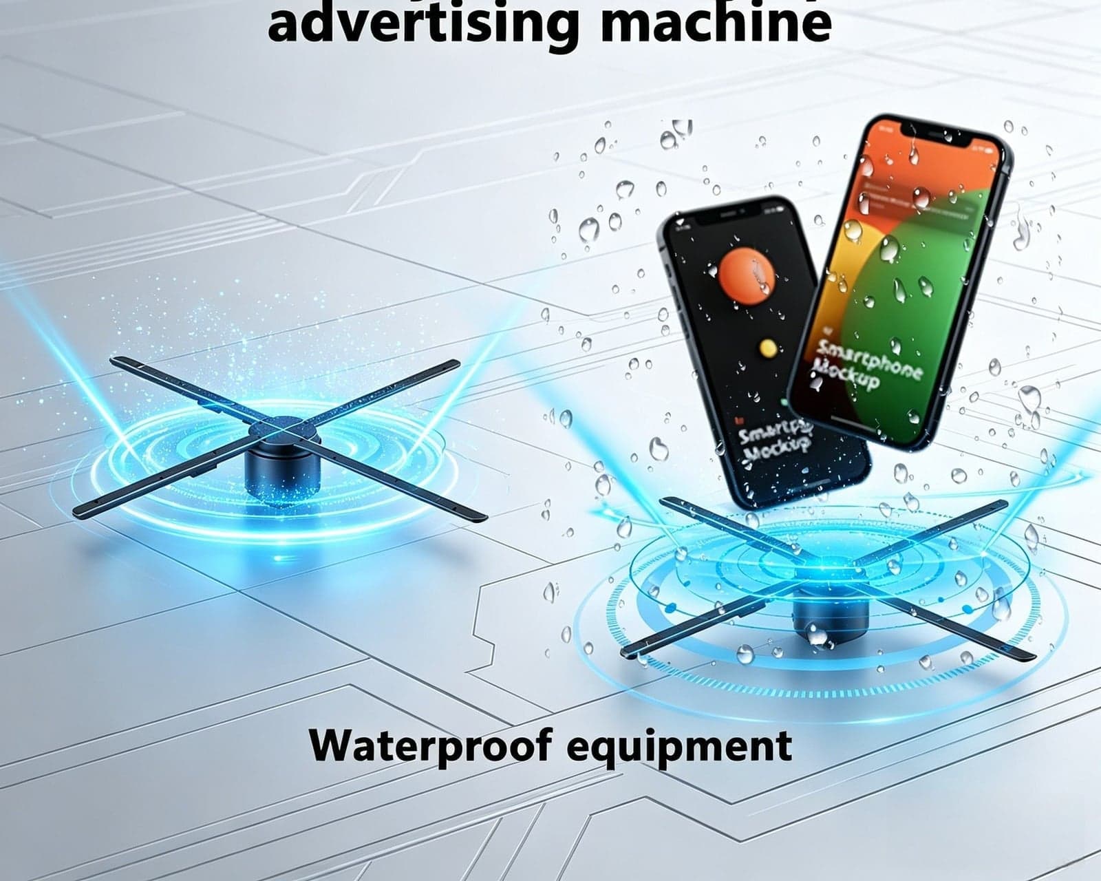 896 LED 80 cm High Resolution Wi-Fi Holographic Advertising Fan