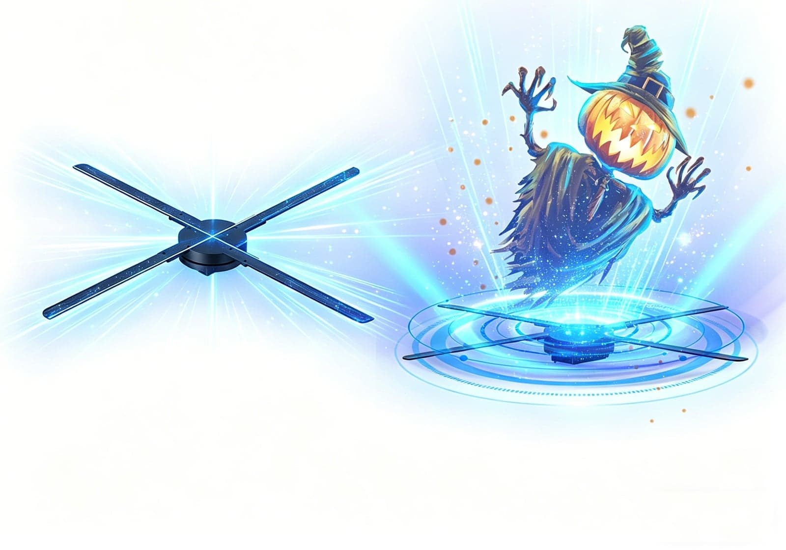 65 cm 1280 LED 3D Holographic Projector Fan Professional Advertising