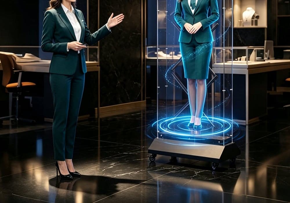 Holographic 3D Fan Display Ultra Bright 2500cd Transparent Advertising Screen for Retail Stores and Education Use (Cabinet)