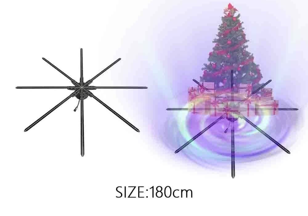 180cm Large Naked Eye 3D Hologram Fan LED Transparent Advertising Screen 3D Visual Device for Cultural Tourism