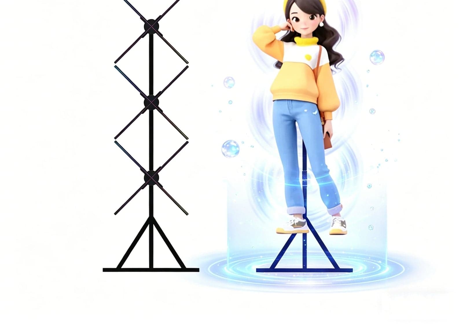 3D Holographic Projection Fan Virtual Digital Human Transparent Advertising Led Display Screen Hologram Equipment