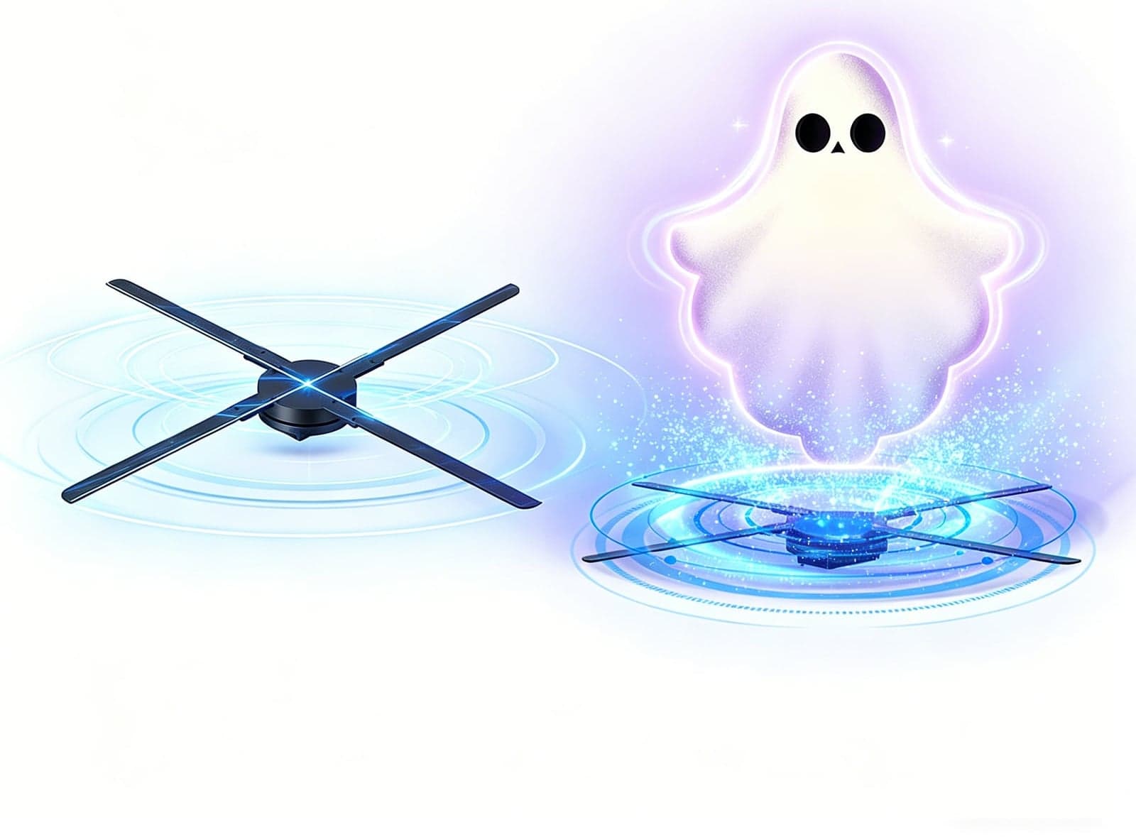 65 cm Portable Indoor LED Display 1280 LED 3D Hologram Projector Fan