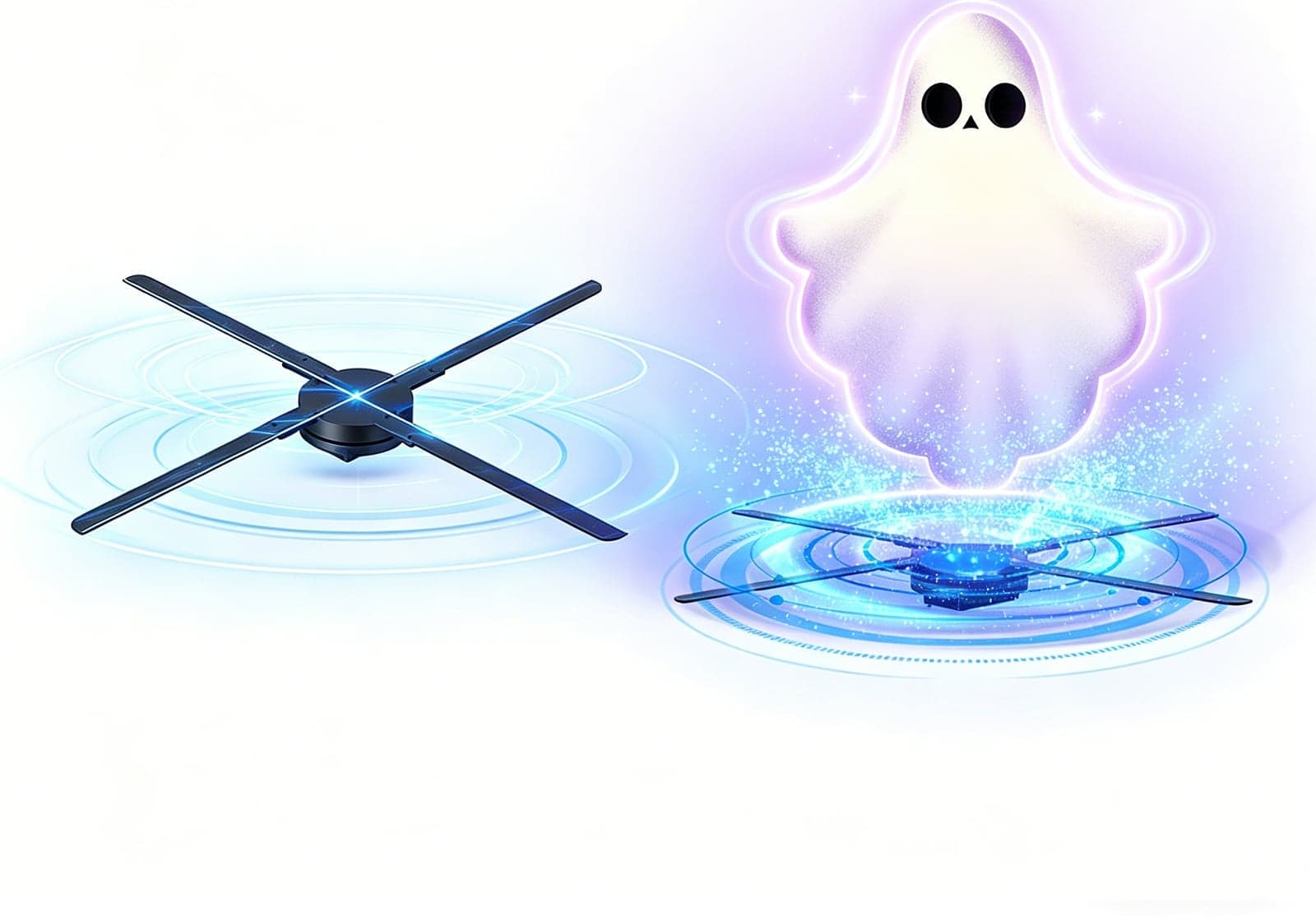 65 cm Portable Indoor LED Display 1280 LED 3D Hologram Projector Fan