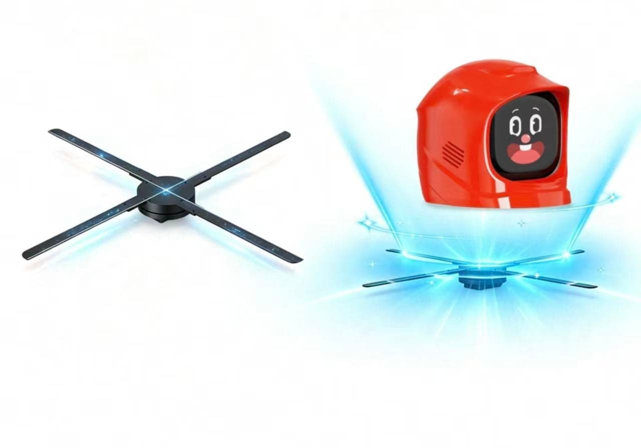 65 cm 3D LED Holographic Fan Mobile App Operated Outdoor Display