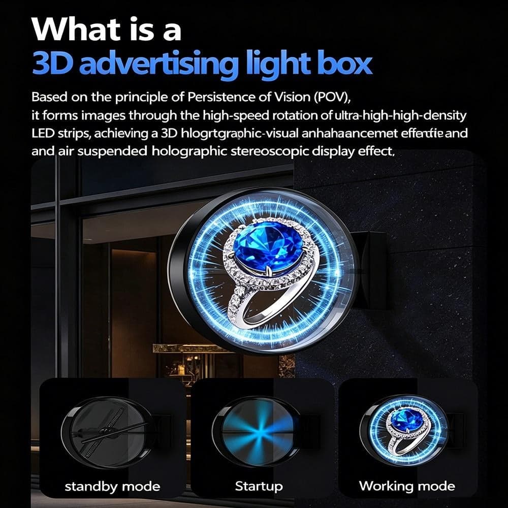 Naked-eye 3D Advertising Decorative Hanging Transparent OLED Light Box High Brightness Double-sided Independent Display