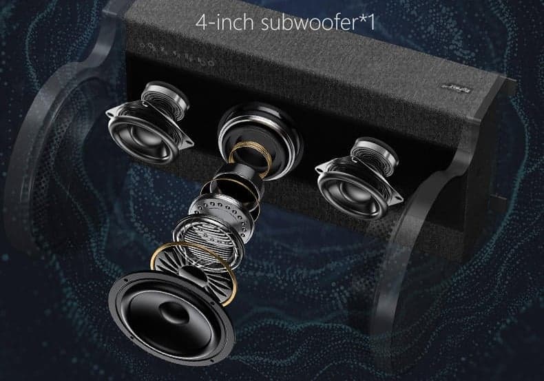 Indoor Holographic Audio Visual Speaker 35W HiFi Stereo Cylindrical HD Projector /Wi-Fi/USB App Control Lyrics Clock