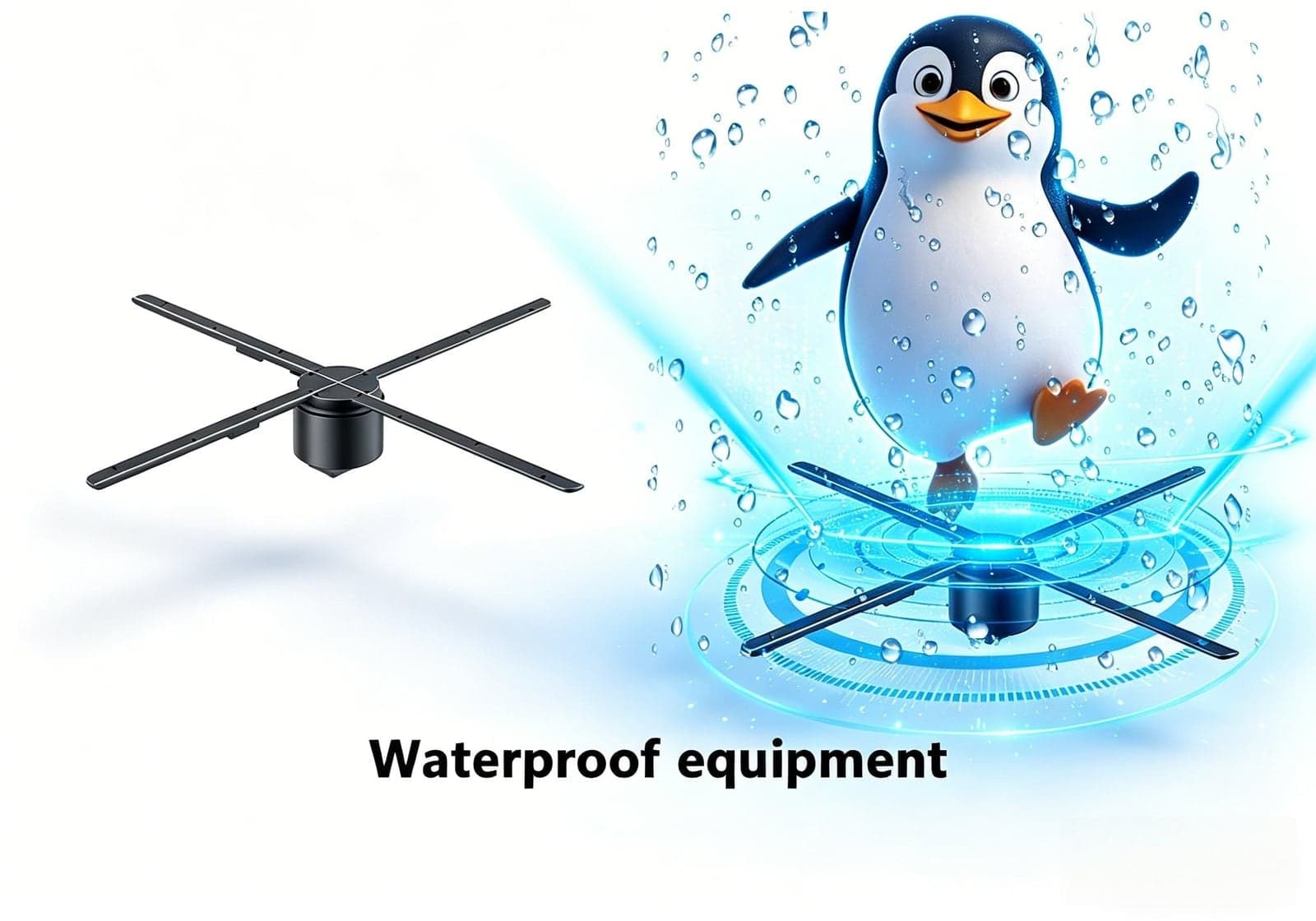80CM 3D Holographic Fan Advertising Player /Wi-Fi App Remote Control Waterproof for Outdoor Advertising Campaigns