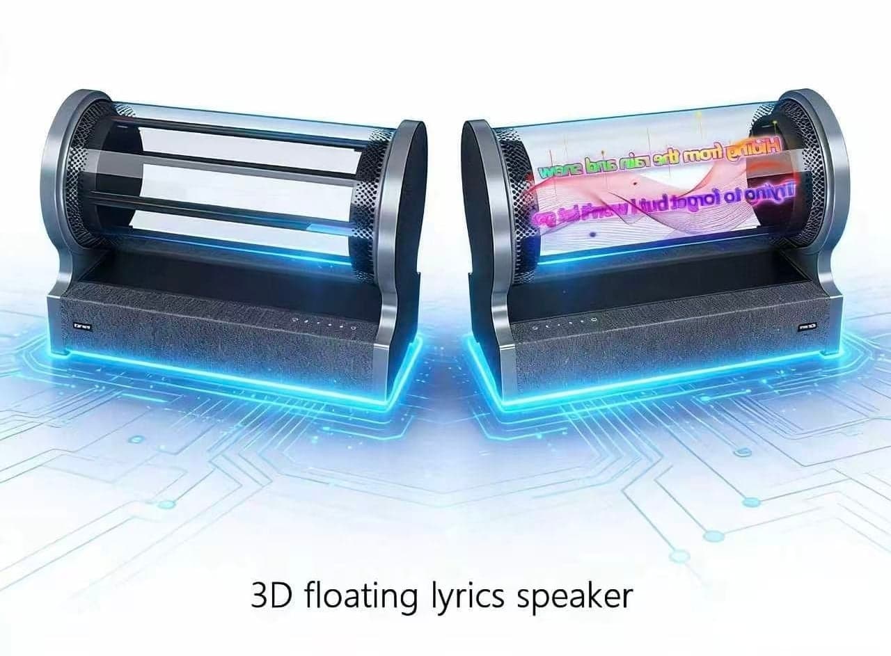 High Quality for Speaker Cylindrical Holographic Display Shows Lyrics