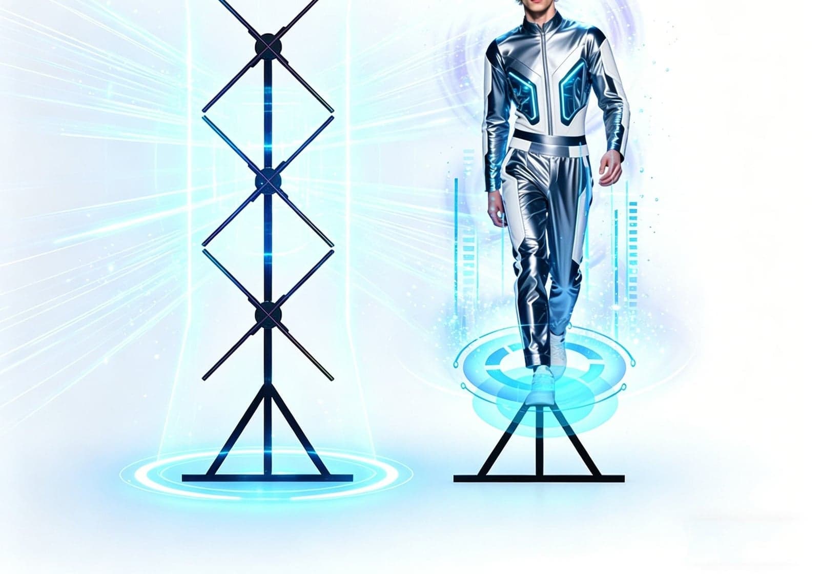 Naked Eye 3D Hologram Projectors Splicing LED Synchronized Human Holographic Fan Led Display Screen Advertising Equipment
