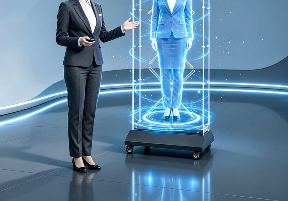 Professional Indoor 3D Hologram Advertising Fan with Remote Control 4K Ultra HD Imaging for Commercial Use