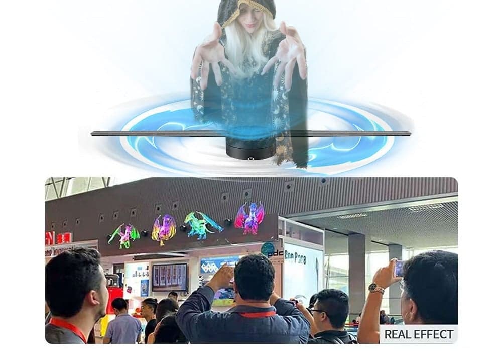 42CM 3D Hologram Projector Fan With 384 LED Beads Holographic Display Screen Advertising Light Box Digital Signage Billboard