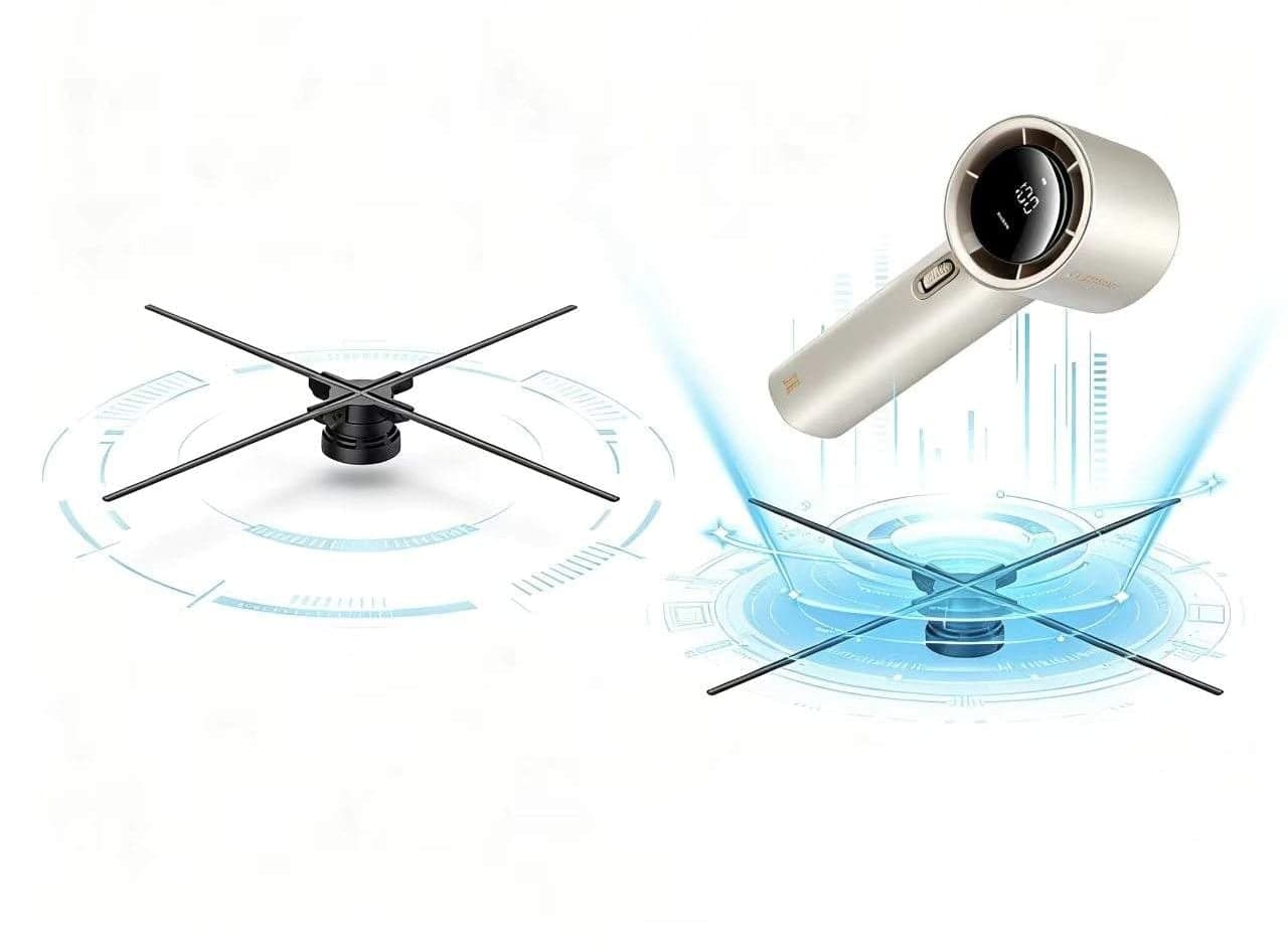 56 cm Movable LED Fan Indoor Advertising Equipment 3D Hologram
