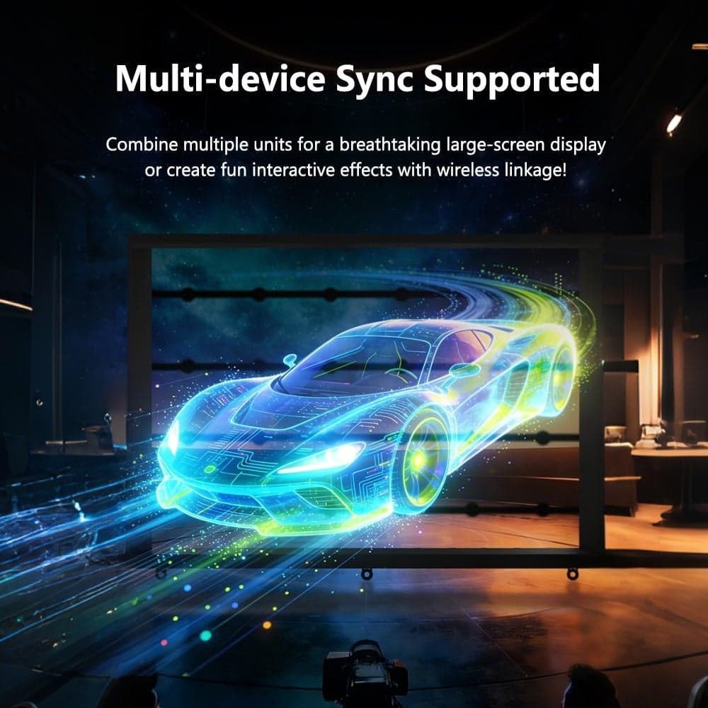 High Brightness (2000cd) 3D Holographic Projection Projector 1-Year Warranty App/Remote Control for Indoor/Outdoor Digital