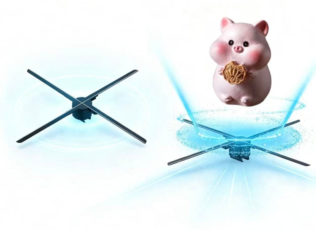 80 cm 1280 LED 3D Wireless Advertising Holographic Real-Time Screen