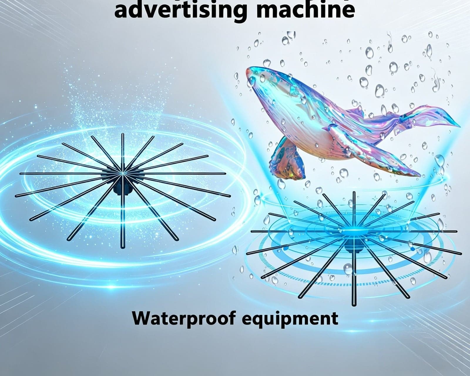 Stunning 3D Holographic Advertising Fan 12288 LED Light Beads Super