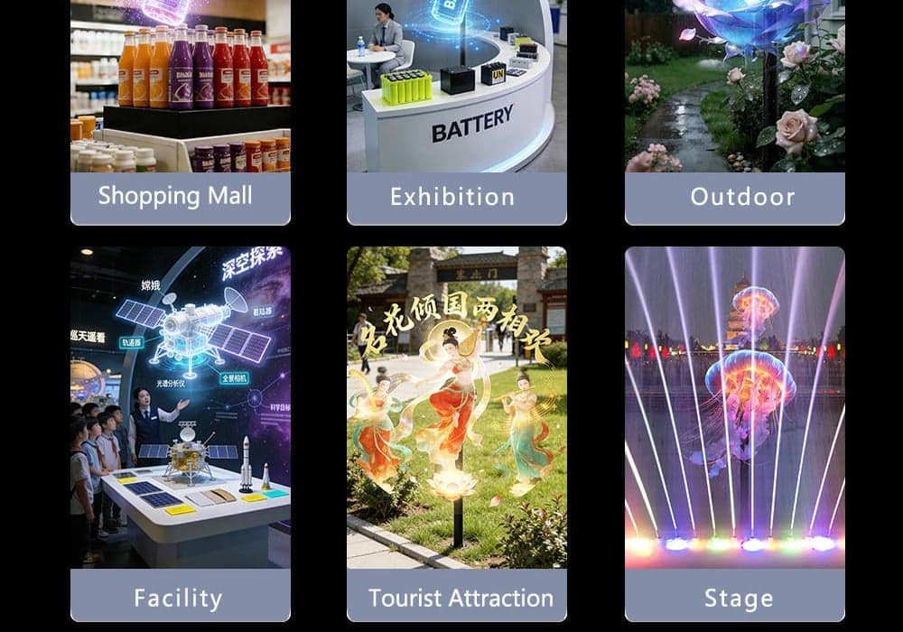 65 cm 1024 LED 3D Holographic Fan with Remote Bluetooth Control