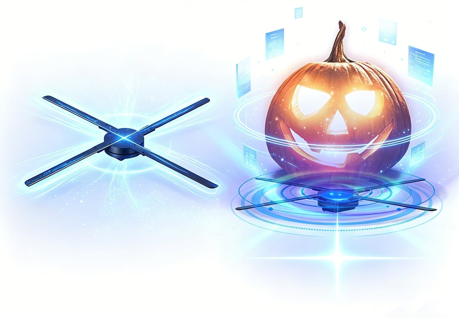 65 cm 1280 LED 4 Blades Naked-Eye 3D Hologram Projector Fan
