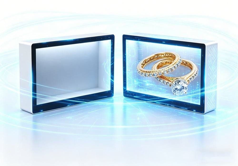 3D Hologram LED Light Box Low Power Iron Profile Frame for Watches & Jewelry Advertising for Tabletop Displays