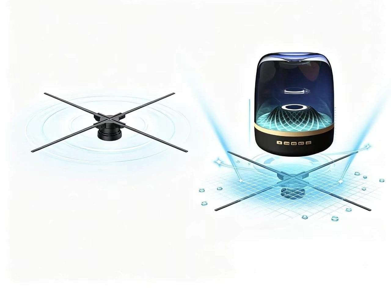 52 cm 1024 LED Naked-Eye 3D Hologram Poster Exhibition Stand Digital Signage