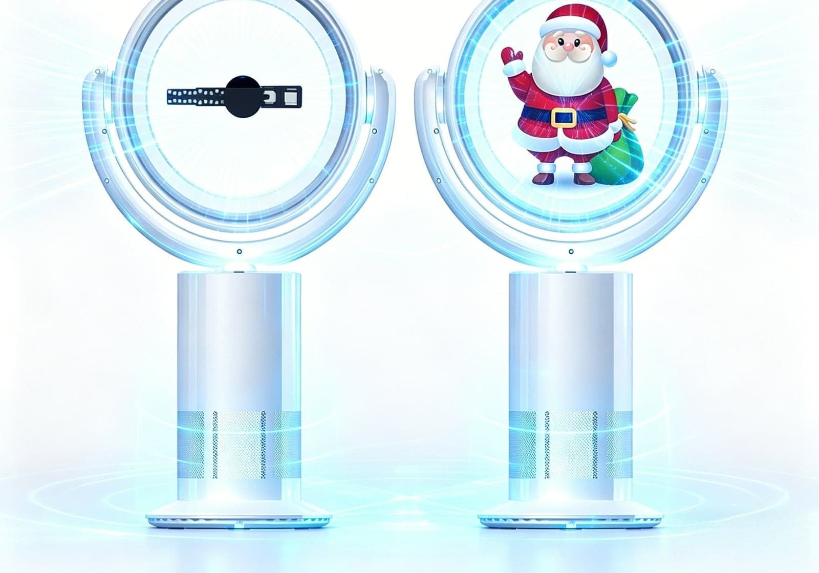20-30CM 3D Hologram Bladeless Fan Electric Cooling Intelligent Stand Floor Air Conditioner for Indoor for Education