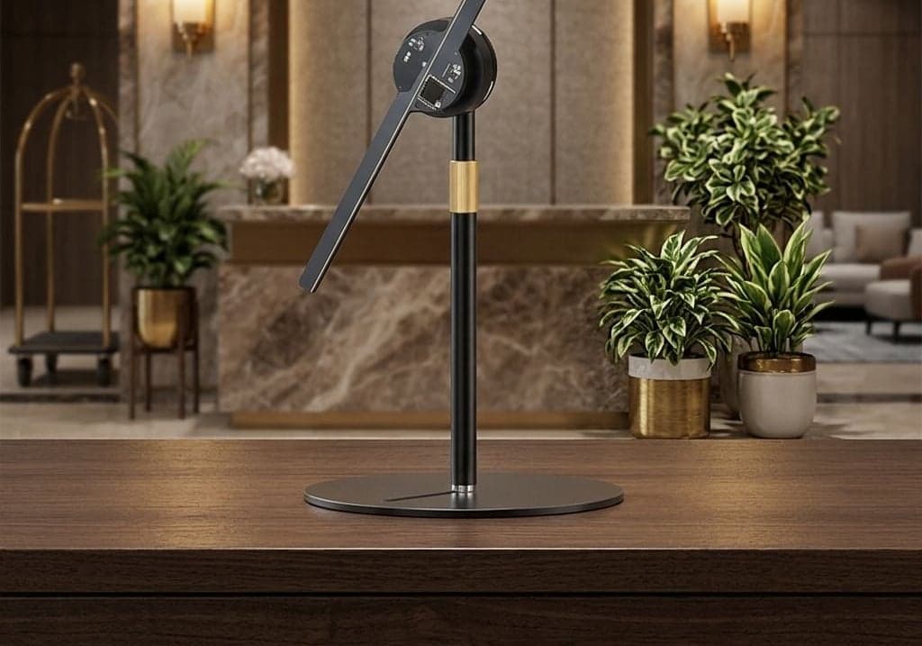 42CM 3D Hologram Fan Holographic Projector LED Display Mini Desktop Holographic Display Indoor Education Metal 1200cd Brightness