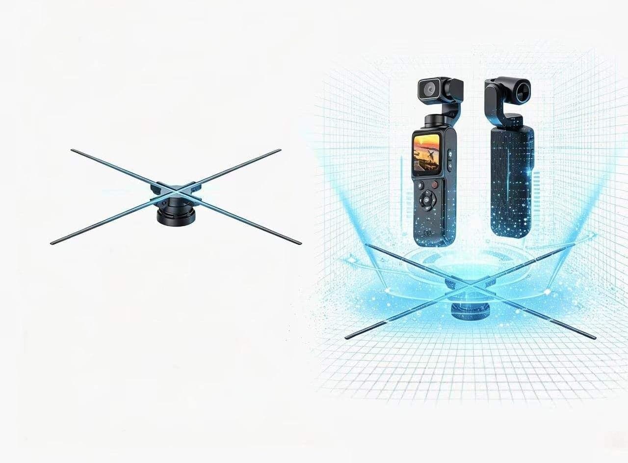 D65U 65 cm 1280 LED 3D Hologram Fan APP/TF Card Control for Audio