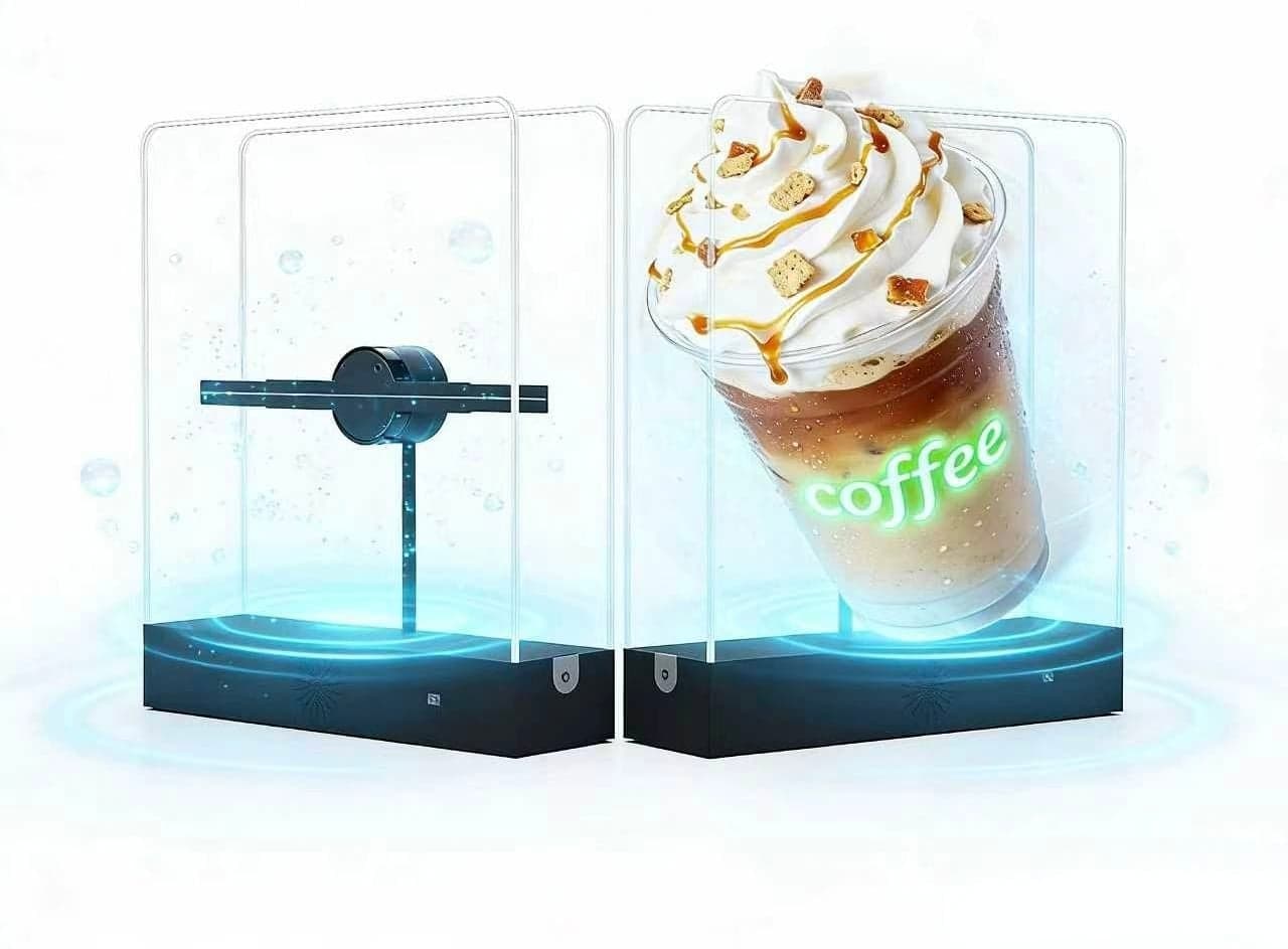 P30 Desktop 3D Hologram Fan Novelty Gift Eternal Rose Flower LED Light