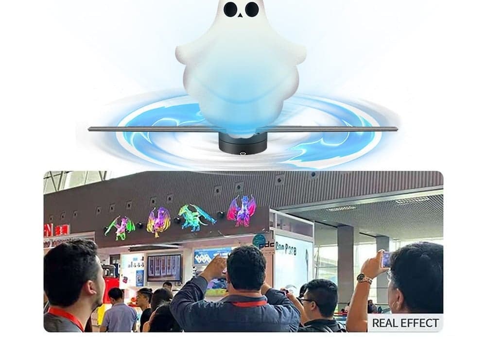 3D Hologram Projector Fan Video Technology Display 42cm 3D Holographic LED Billboard Indoor Advertising